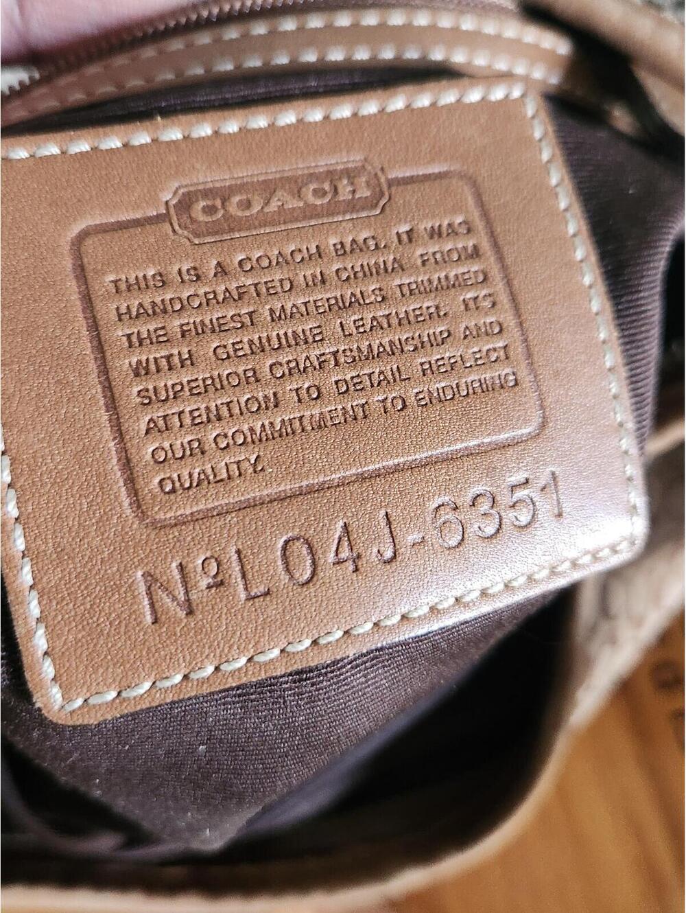 Coach Signature Monogram Shoulder Bag in Brown and Tan - Picture 2 of 5
